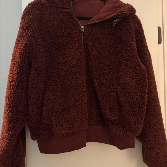 Lululemon textured fleece half-zip size 12-Merlot - Picture 3 of 3